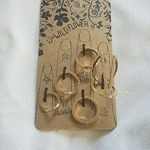 Gold and silver mid rings.